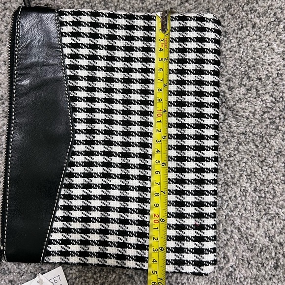 Punctuate Baker Street Houndstooth Zip Pencil Organizer Pouch/wristlet Leather - Picture 6 of 7